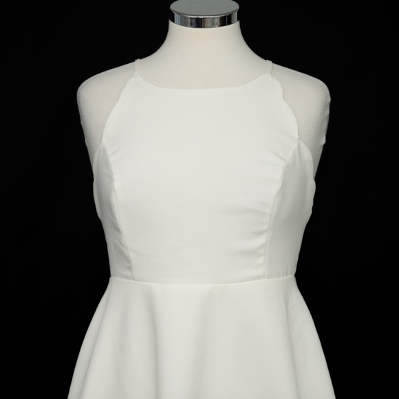 Lulu's. Play On Curves Ivory Backless Mini Dress. - Picture 5 of 11